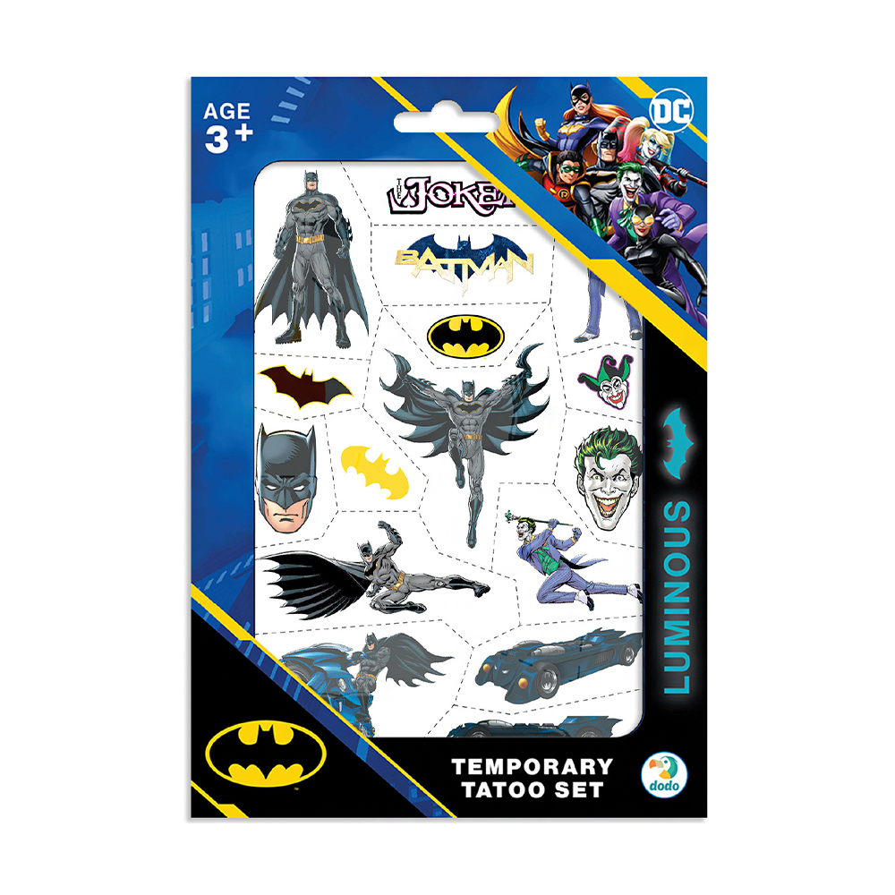 Набір дитячих тимчасових татуювань DoDo Batman Герої, 2 аркуші, від 3 років, 24*17 см (200548)